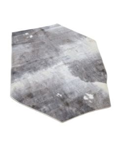 Novelty Shayne Patchwork Cowhide Leather Gradient Gray Rug