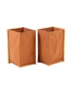 Hazel Dale Laundry Sorting Station With Plain Removable Bags - Terracotta