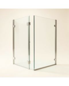 57.75 '' X 80 '' Hinged Frameless Shower Door (synthetic illustration; no displayed measurements)
