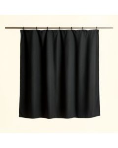 Ridge Bluff Shower Curtain Hanging Flat From A Plain Rod - Black (synthetic illustration; no displayed measurements)