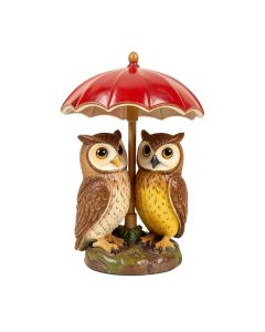 Mother And Baby Owl Under Umbrella Statue