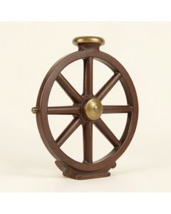 Ship Wheel Sculpture With Brass Handle (synthetic illustration; no displayed measurements)