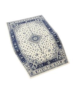Macy Oriental White/Royal Blue Area Rug (synthetic illustration; no displayed measurements)