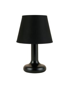 Moss Arc Table Lamp With A Plain Fabric Shade - Black (synthetic illustration; no displayed measurements)