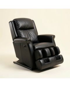 Genuine Leather Reclining Adjustable Width Massage Chair (synthetic illustration; no displayed measurements)