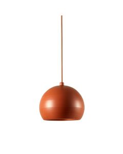 Ridge Bend Pendant Light Suspended From One Plain Cable - Terracotta (synthetic illustration; no displayed measurements)