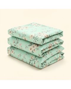Fontanez Mint Green Reversible Floral Cotton 3 Piece Duvet Cover Set (synthetic illustration; no displayed measurements)