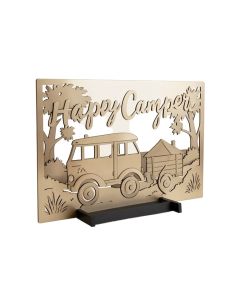 Happy Camper Script And Steel Laser Cut Wall Décor