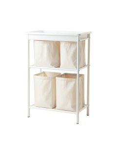 Hill Canyon Laundry Sorting Station With Plain Removable Bags - White (synthetic illustration; no displayed measurements)