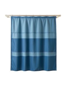 Oak Dell Shower Curtain Hanging Flat From A Plain Rod - Blue (synthetic illustration; no displayed measurements)