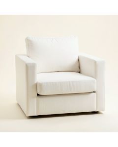 Elm Brook Upholstered Armchair - White (synthetic illustration; no displayed measurements)