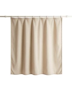 Holly Falls Shower Curtain Hanging Flat From A Plain Rod - Beige