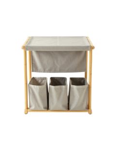 Spruce Branch Laundry Sorting Station With Plain Removable Bags - Gray