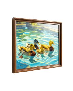 Pool Party ( Ducks ) By Lucia Heffernan - Floater Frame Painting Print On Canvas