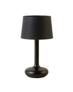 River Crest Table Lamp With A Plain Fabric Shade - Black