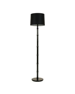 Birch Bridge Floor Lamp With A Plain Fabric Shade - Black (synthetic illustration; no displayed measurements)