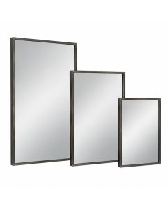 3 Piece Clarkston Rectangular Metal Industrial Accent Mirror Set