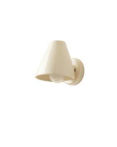 Slate Crest Wall Sconce Mounted On A Plain Wall - Cream