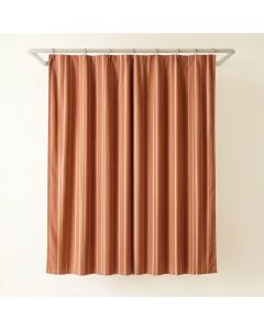 Shore Branch Shower Curtain Hanging Flat From A Plain Rod - Terracotta (synthetic illustration; no displayed measurements)