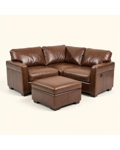 Falom 97.2 '' Wide Faux Leather Sofa & Chaise With Ottoman (synthetic illustration; no displayed measurements)