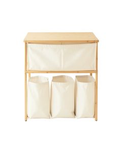 Flint Branch Laundry Sorting Station With Plain Removable Bags - Ivory (synthetic illustration; no displayed measurements)