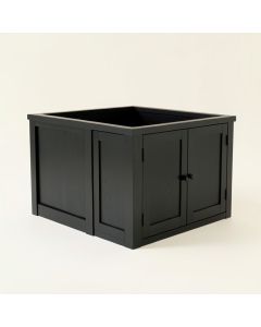 Dune Falls Empty Furniture-Style Litter Enclosure - Black (synthetic illustration; no displayed measurements)