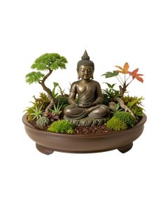 Desktop Zen Garden With Thai Buddha Figurine