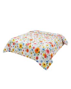 70S Party Party Flyer Inspired And Curved With Daisies Audio Cassette Tape Duvet Cover Set (synthetic illustration; no displayed measurements)