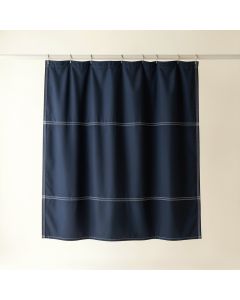Flint Crest Shower Curtain Hanging Flat From A Plain Rod - Navy (synthetic illustration; no displayed measurements)