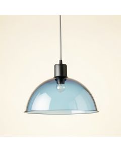 Reed Bridge Pendant Light Suspended From One Plain Cable - Blue (synthetic illustration; no displayed measurements)