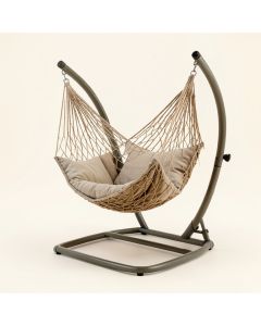 Dawson Outdoor Basket Swing Chair With Stand (synthetic illustration; no displayed measurements)