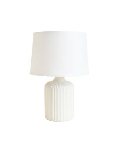 Holly Crossing Table Lamp With A Plain Fabric Shade - White