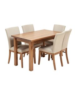 Lavertue 5 - Piece Rubberwood Solid Wood Dining Set