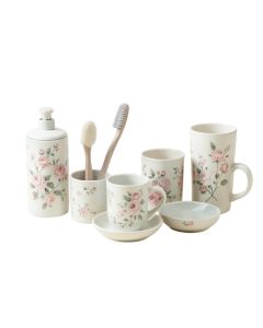 Misty Floral 20 Piece Bathroom Accessory Set