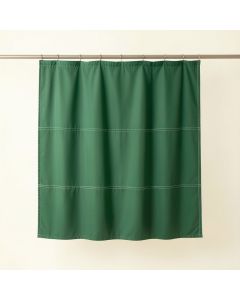 Aspen Crossing Shower Curtain Hanging Flat From A Plain Rod - Green (synthetic illustration; no displayed measurements)