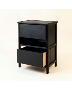 Laurel Branch Freestanding Pull-Out Hamper Cabinet - Black (synthetic illustration; no displayed measurements)