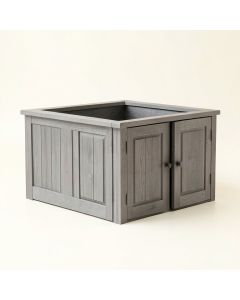 Olive Branch Empty Furniture-Style Litter Enclosure - Gray (synthetic illustration; no displayed measurements)