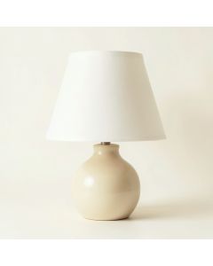 Juniper Bridge Table Lamp With A Plain Fabric Shade - Ivory (synthetic illustration; no displayed measurements)
