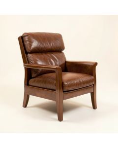 Chippendale 33 '' Wide Genuine Leather Manual Wing Chair Recliner (synthetic illustration; no displayed measurements)