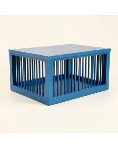 Laurel Falls Empty Furniture-Style Pet Crate - Blue (synthetic illustration; no displayed measurements)