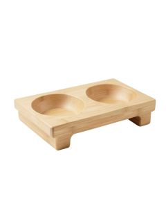 Clay Bluff Pet Feeding Stand With Two Plain Empty Bowls - Beige