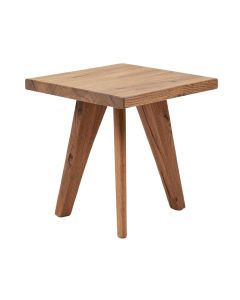 Atomic Teak End Table (synthetic illustration; no displayed measurements)