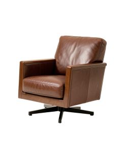 Landa 30 '' Wide Leather Match Swivel Armchair (synthetic illustration; no displayed measurements)