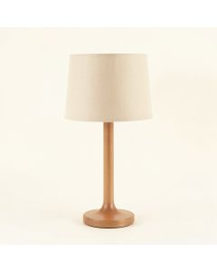Cedar Bridge Table Lamp With A Plain Fabric Shade - Beige (synthetic illustration; no displayed measurements)