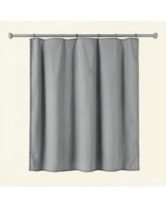 Ridge Dell Shower Curtain Hanging Flat From A Plain Rod - Gray (synthetic illustration; no displayed measurements)