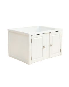 Field Field Empty Furniture-Style Litter Enclosure - White (synthetic illustration; no displayed measurements)