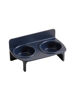 Field Bluff Pet Feeding Stand With Two Plain Empty Bowls - Navy
