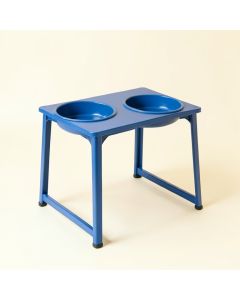 Holly Dell Pet Feeding Stand With Two Plain Empty Bowls - Blue (synthetic illustration; no displayed measurements)