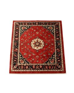 Skaggs Oriental Machine Made Power Loom Wool/Polyester Red/Cream/Black Area Rug