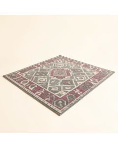 Zabala Geometric Plum/Gray Area Rug (synthetic illustration; no displayed measurements)